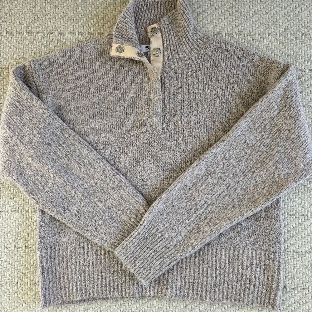 525 America Women's Snap Front Sweater in Oat